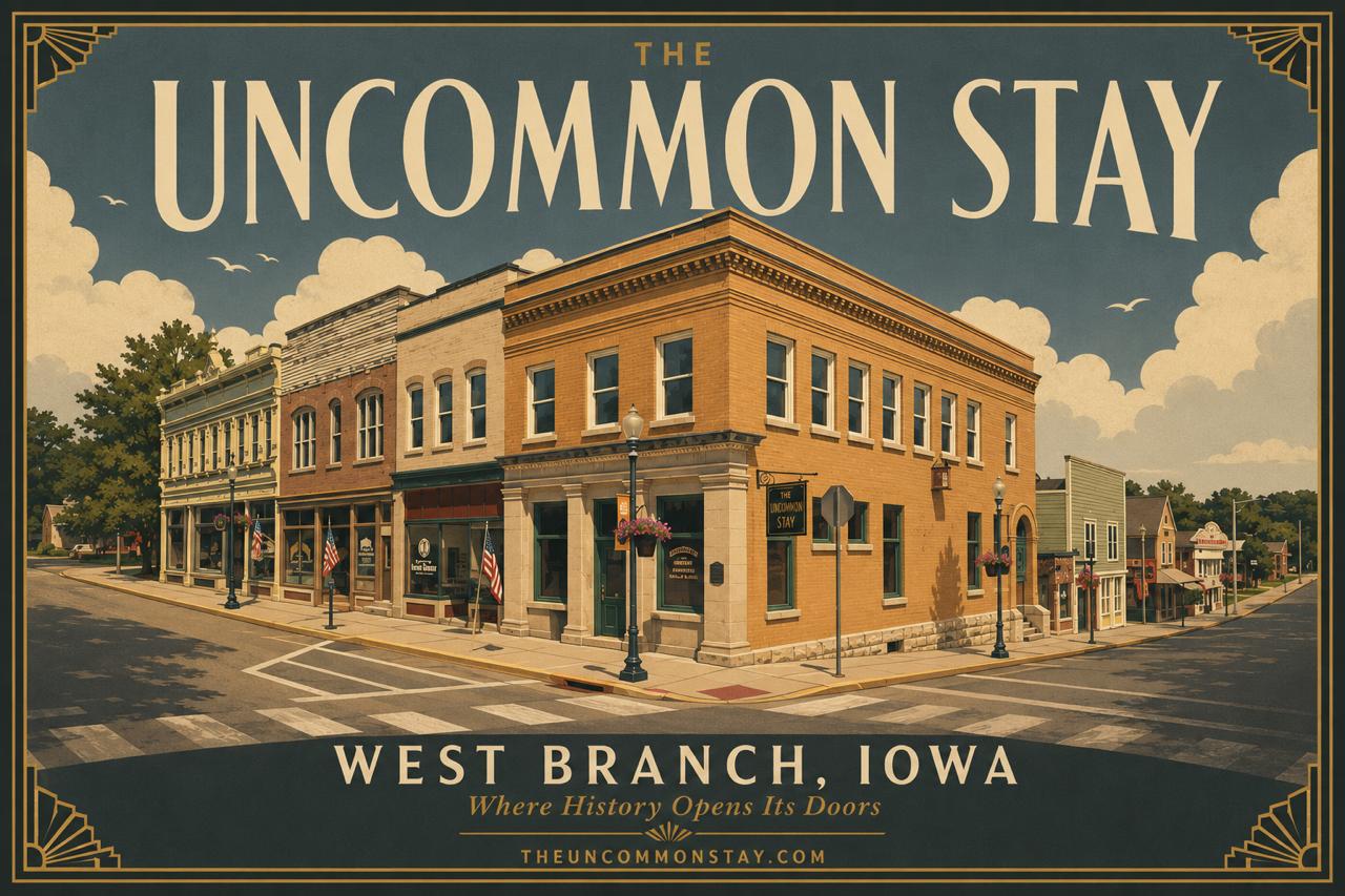The Uncommon Stay — West Branch, Iowa. Where History Opens Its Doors.